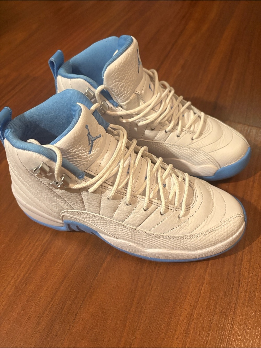 Jordan Retro 12 Kids' High-Top Sneakers in White and Light Blue